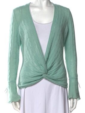 Temperley London Cable Knit Twist Front Sweater, size 6